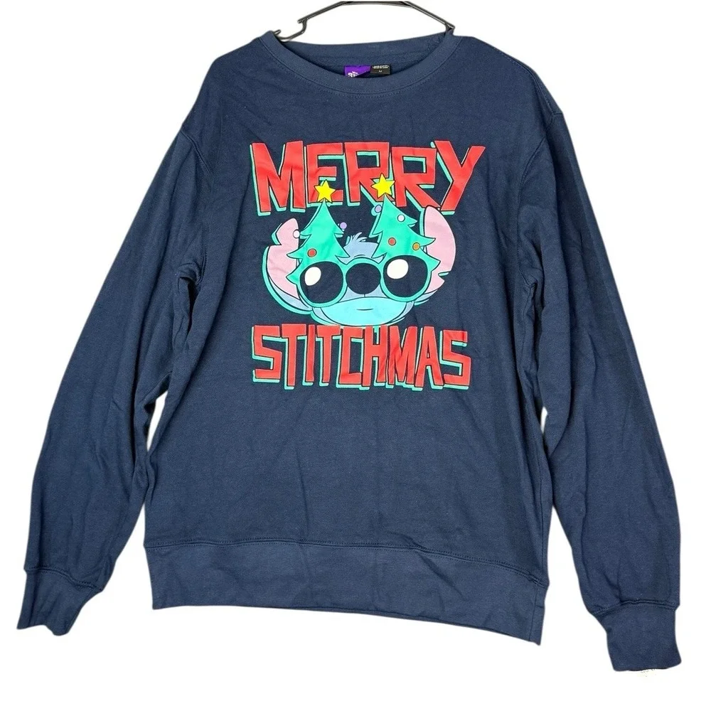 NWT MERRY STITCHMAS Size M Disney Stitch Sweatshirt‎ - Ugly Christmas Sweater
